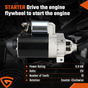 DURAFORCE Starter Fits Kohler 2409801 2509808 2509809 2509811 6744 John Deere Direct-Fit!