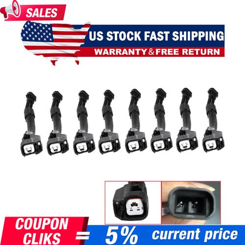 DURAFORCE 8PCS EV6 FEMALE TO DELPHI MALE FUEL INJECTOR CONNECTOR ADAPTER NEW FOR GM ENGINE