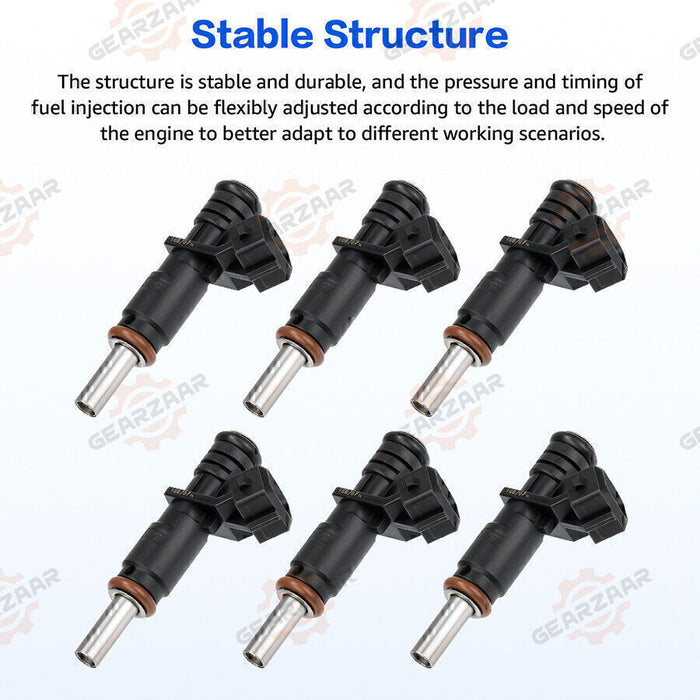 DURAFORCE 6pc Fuel Injectors 7531634 For BMW 328i 330i 525i 528i 530i X3 X5 Z4 13537531634