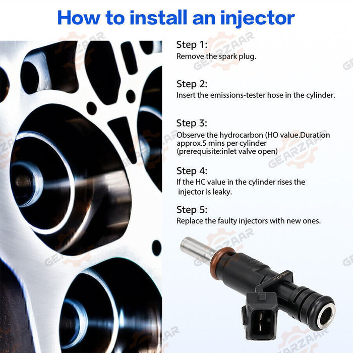 DURAFORCE 6pc Fuel Injectors 7531634 For BMW 328i 330i 525i 528i 530i X3 X5 Z4 13537531634