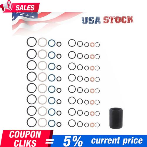 DURAFORCE Oil Rail Leak Repair Kit Orings Tool Injector Seal Kit For Ford Powerstroke 6.0