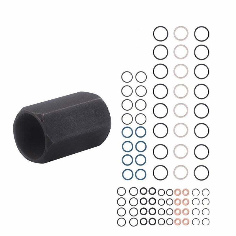DURAFORCE Oil Rail Leak Repair Kit Orings Tool Injector Seal Kit For Ford Powerstroke 6.0
