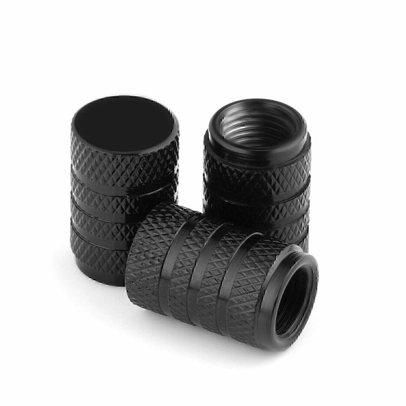 DURAFORCE 8x Universal Tire Valve Stem Caps Kit For Car, Truck Standard Fitting (Black)