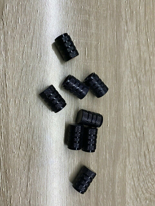 DURAFORCE 8x Universal Tire Valve Stem Caps Kit For Car, Truck Standard Fitting (Black)