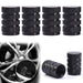 DURAFORCE 8x Universal Tire Valve Stem Caps Kit For Car, Truck Standard Fitting (Black)