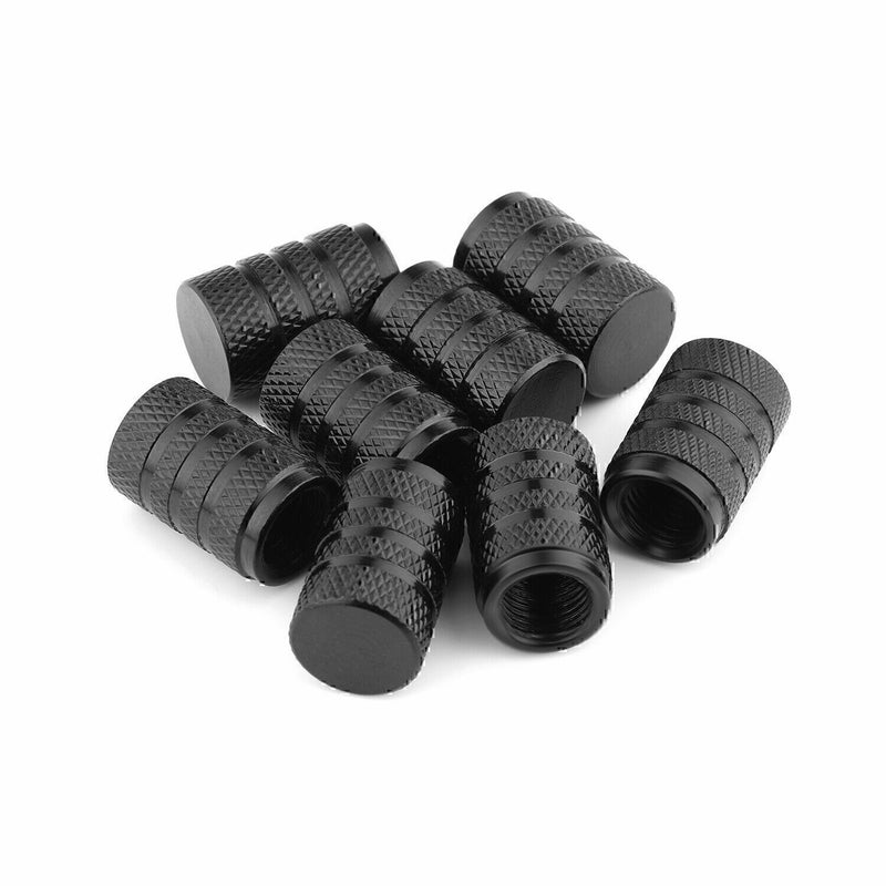 DURAFORCE 8x Universal Tire Valve Stem Caps Kit For Car, Truck Standard Fitting (Black)