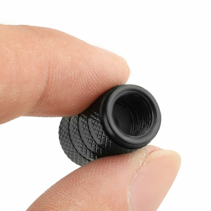 DURAFORCE 8x Universal Tire Valve Stem Caps Kit For Car, Truck Standard Fitting (Black)