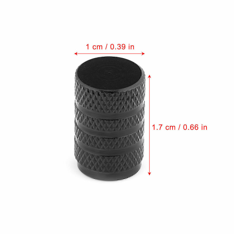 DURAFORCE 8x Universal Tire Valve Stem Caps Kit For Car, Truck Standard Fitting (Black)