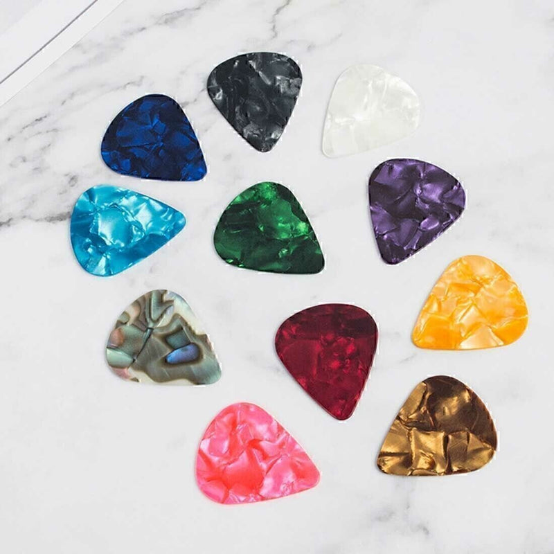 DURAFORCE 100pc Guitar Picks Celluloid Thin Acoustic Electric Plectrums Colorful 0.46MM US
