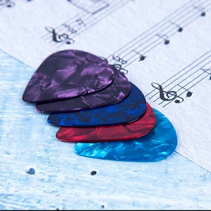 DURAFORCE 100pc Guitar Picks Celluloid Thin Acoustic Electric Plectrums Colorful 0.46MM US