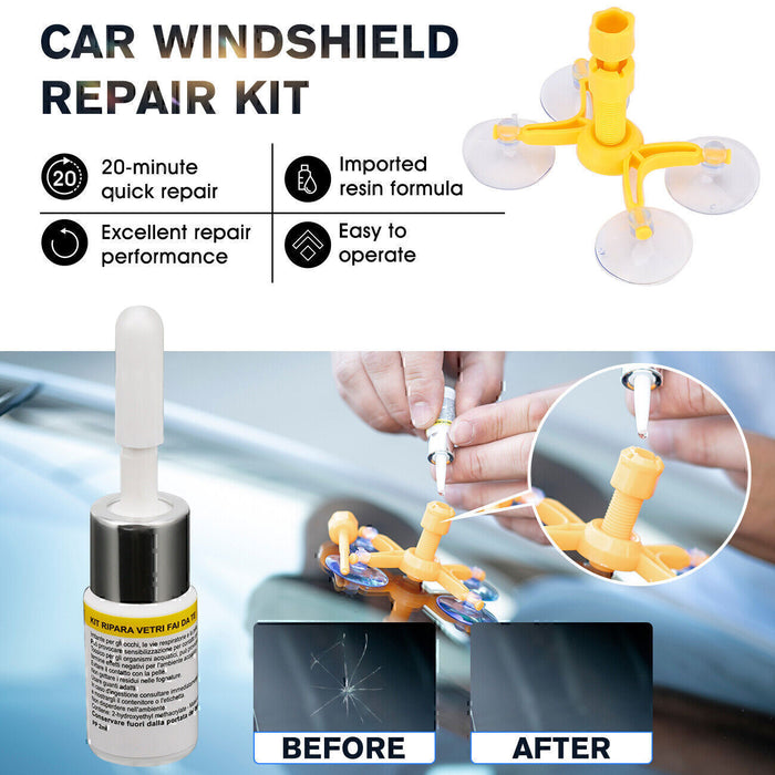 DURAFORCE Car Windshield Windscreen Glass Scratch Chip Crack Repair Fix Tools DIY Kit