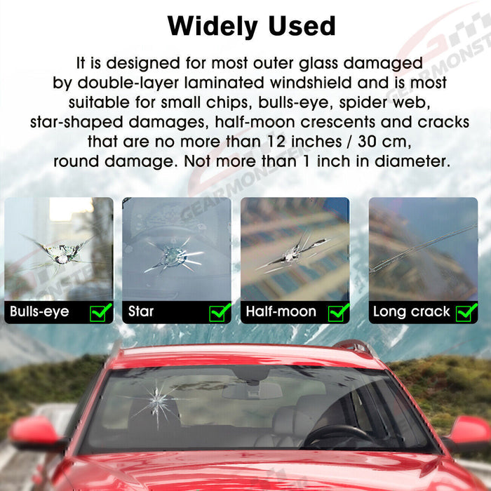 DURAFORCE Car Windshield Windscreen Glass Scratch Chip Crack Repair Fix Tools DIY Kit