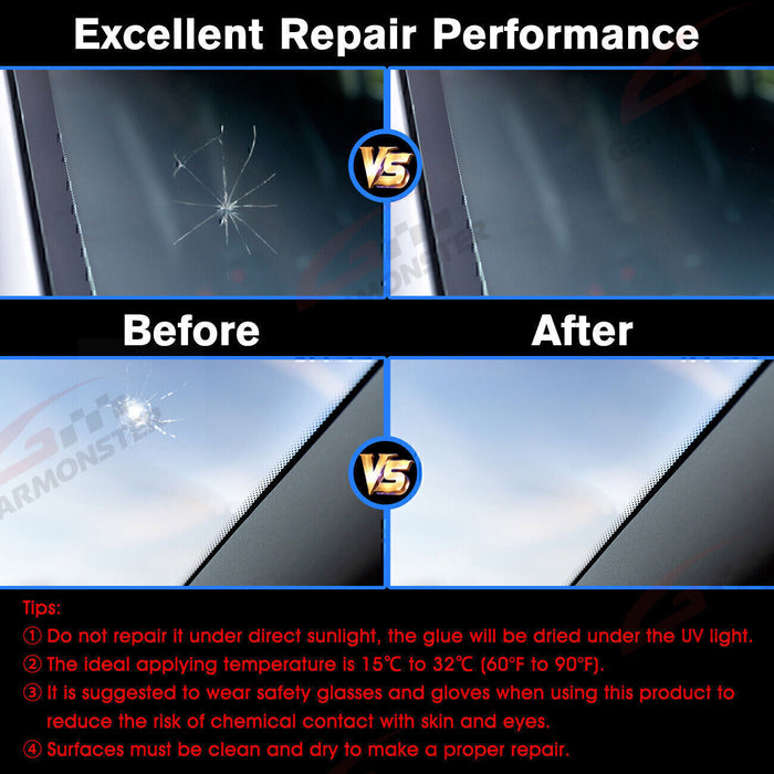 DURAFORCE Car Windshield Windscreen Glass Scratch Chip Crack Repair Fix Tools DIY Kit