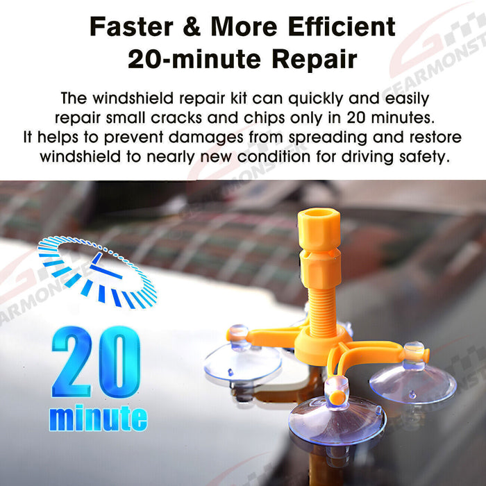 DURAFORCE Car Windshield Windscreen Glass Scratch Chip Crack Repair Fix Tools DIY Kit