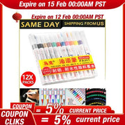 DURAFORCE 12 Paint Pen Marker Waterproof Permanent Car Tire Lettering Rubber Rock Glass US