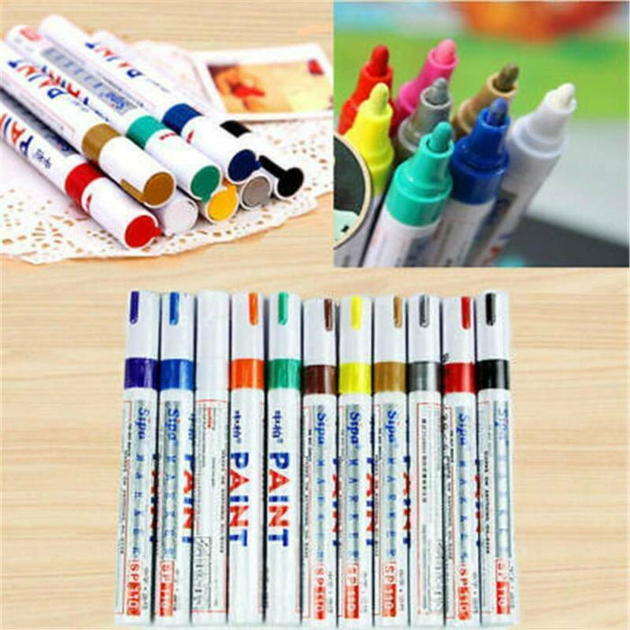 DURAFORCE 12 Paint Pen Marker Waterproof Permanent Car Tire Lettering Rubber Rock Glass US