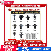 DURAFORCE 100PCS Universal Fender Clips Trim Push Pin Rivet Bumper Fastener Panel Retainer