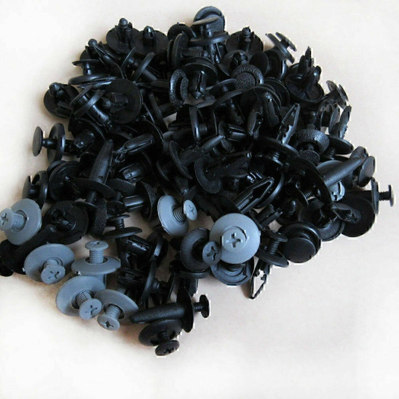 DURAFORCE 100PCS Universal Fender Clips Trim Push Pin Rivet Bumper Fastener Panel Retainer