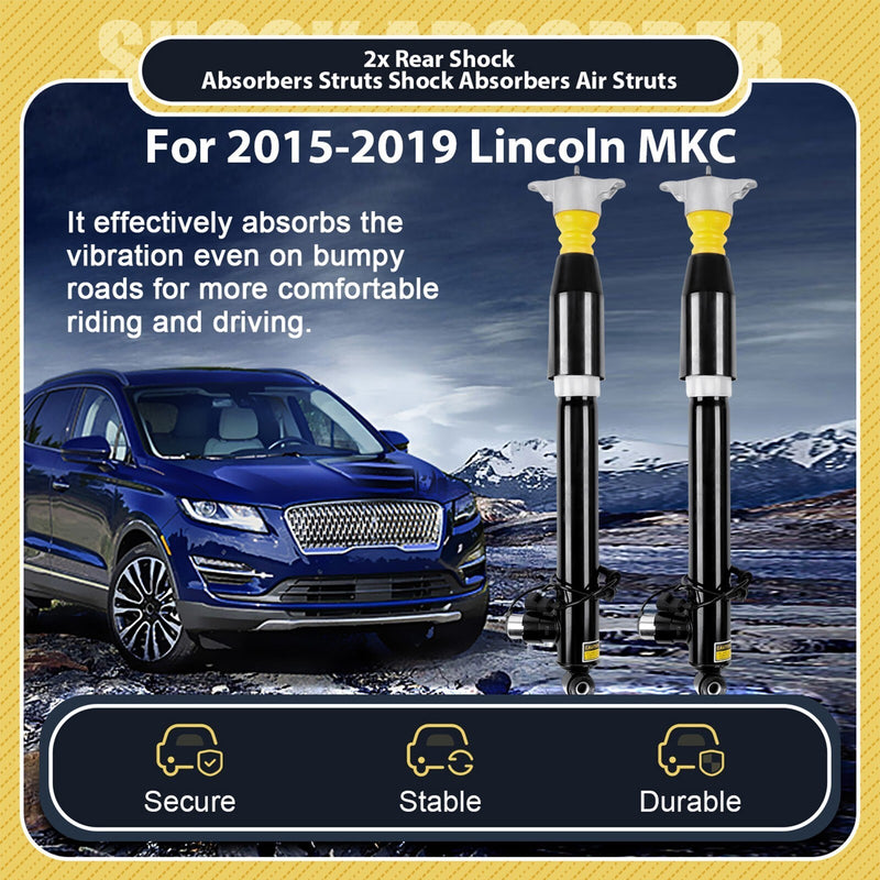 DURAFORCE Pair Rear Shock Absorbers Struts For 2015-19 Lincoln MKC EJ7Z18125G Electronic