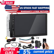DURAFORCE 7" Car Radio Apple Andriod Carplay Car Stereo Touch Screen Double 2Din+Camera US