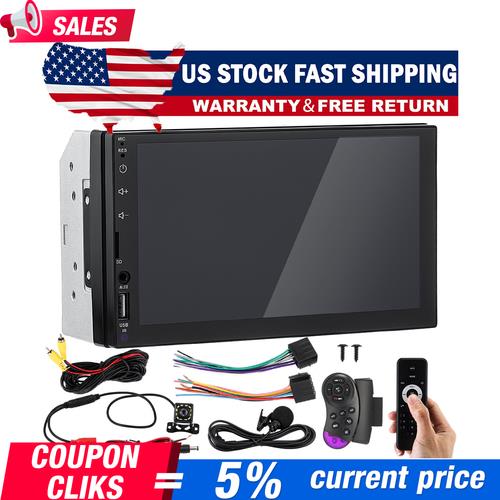 DURAFORCE 7" Car Radio Apple Andriod Carplay Car Stereo Touch Screen Double 2Din+Camera US
