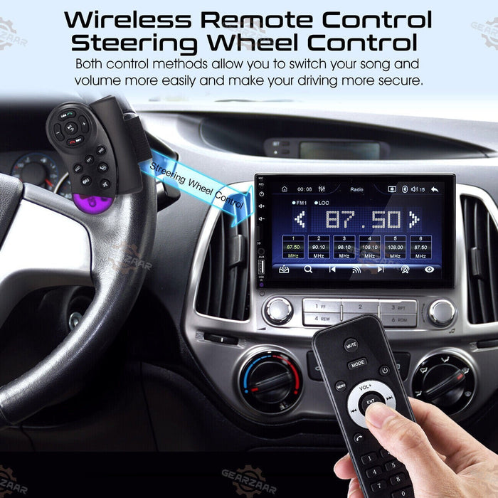 DURAFORCE 7" Car Radio Apple Andriod Carplay Car Stereo Touch Screen Double 2Din+Camera US
