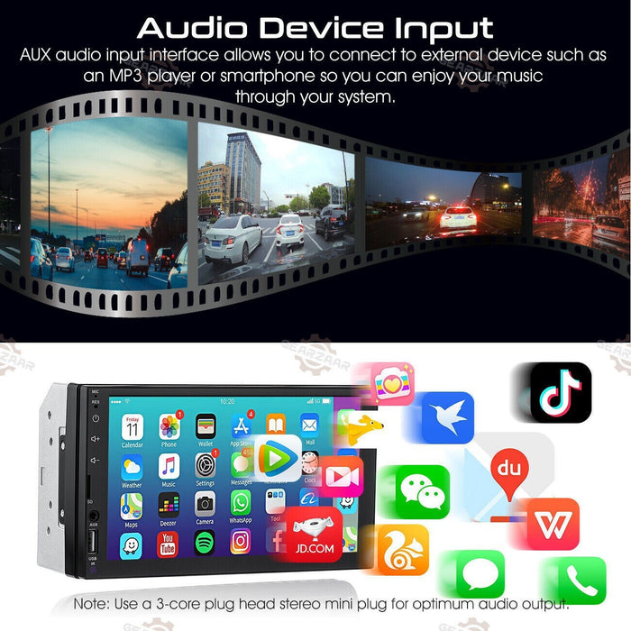 DURAFORCE 7" Car Radio Apple Andriod Carplay Car Stereo Touch Screen Double 2Din+Camera US