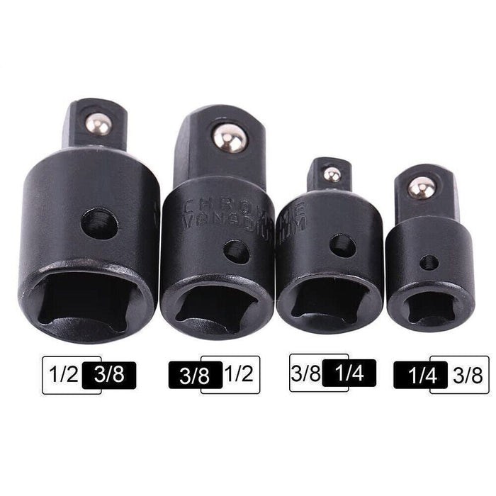 DURAFORCE 4PCS 3/8" to 1/4" 1/2 inch Drive Ratchet SOCKET ADAPTER REDUCER Air Impact Set!