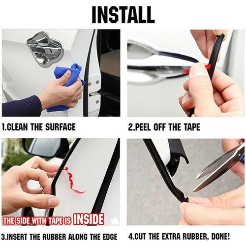 DURAFORCE 32ft U Shape Rubber Seal FOR Car Door Edge Guard Molding Trim Protectors Strip