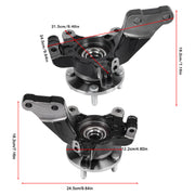 DURAFORCE Pair Front LH RH Wheel Bearing Hub Knuckle Assembly Fits 13-19 Nissan Versa 1.6L
