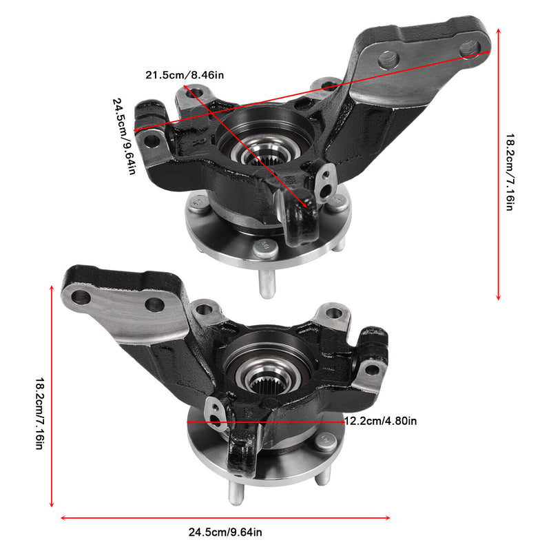 DURAFORCE Pair Front LH RH Wheel Bearing Hub Knuckle Assembly Fits 13-19 Nissan Versa 1.6L
