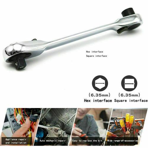 DURAFORCE Gearzaar 1/4" Mini Double-Ended Quick Socket Ratchet Wrench Rod Screwdriver Bit*