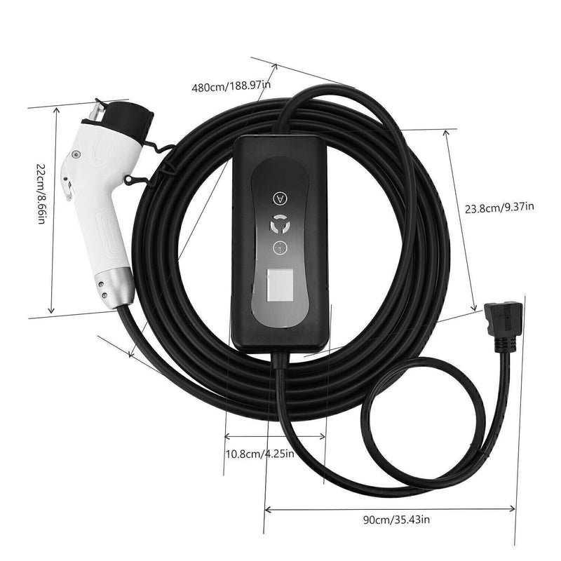 DURAFORCE EV Charger 16A Electric Car Portable Charging Cable NEMA6-20 EVSE 110V-220V US