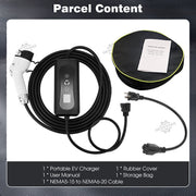 DURAFORCE EV Charger 16A Electric Car Portable Charging Cable NEMA6-20 EVSE 110V-220V US