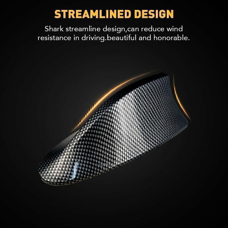 DURAFORCE Carbon Fiber Shark Fin Roof Antenna Car AUTO Aerial FM AM Radio Signal-Universal