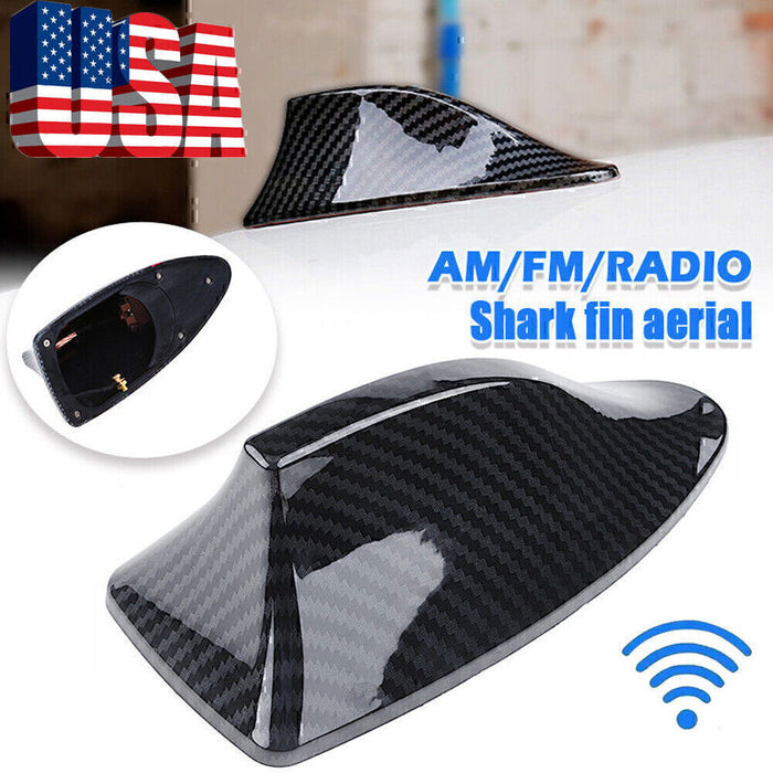 DURAFORCE Carbon Fiber Shark Fin Roof Antenna Car AUTO Aerial FM AM Radio Signal-Universal