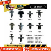 DURAFORCE 100Pack Fender Clips Trim Car Auto Push Pin Rivet Bumper Fastener Panel Retaine!