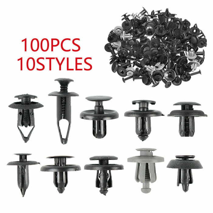 DURAFORCE 100Pack Fender Clips Trim Car Auto Push Pin Rivet Bumper Fastener Panel Retaine!