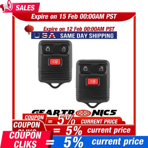 DURAFORCE 2pc Keyless Entry Car Remote Control Key Fob Transmitter Alarm Fit Ford F150 250