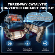 DURAFORCE Set of 2 Catalytic Converter For 2013-2019 Ford Explorer Front Left + Right