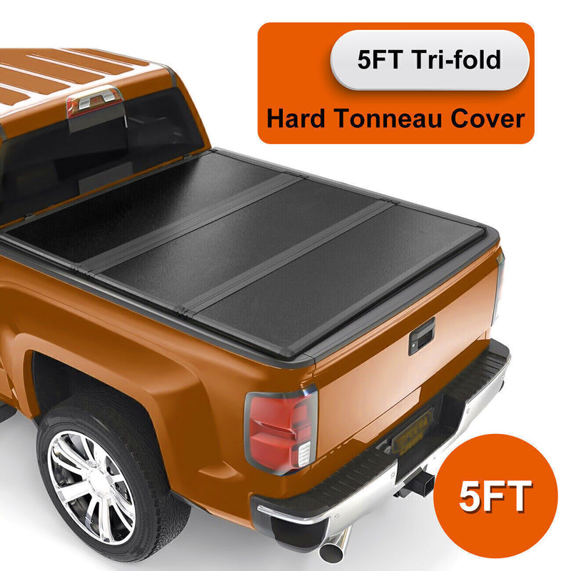 DURAFORCE For 2020-2023 Jeep Gladiator JT 5FT Hard Tri-Fold Tonneau Cover Truck Bed Cover/
