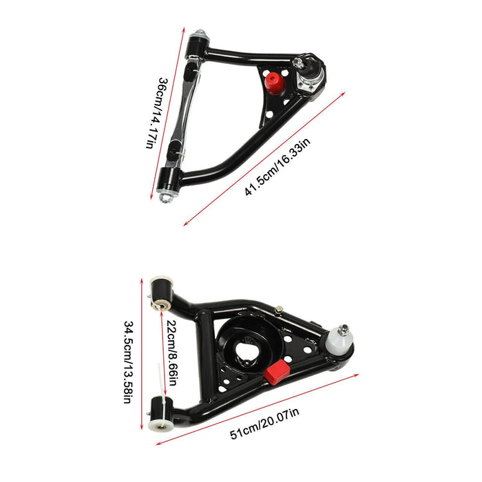 DURAFORCE Front Upper& Lower Tubular Control Arms Set For 67-69 Camaro Firebird 68-74 Nova