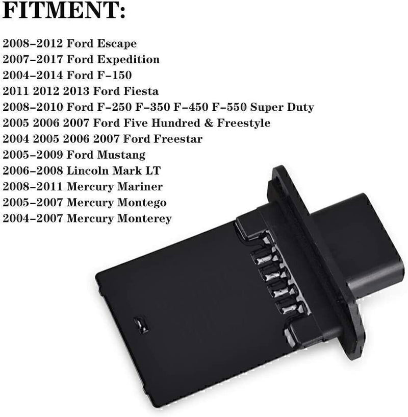 DURAFORCE Front A/C Heater Blower Motor Resistor Fits 2008 09-2012 Ford Escape 04-14 F-150