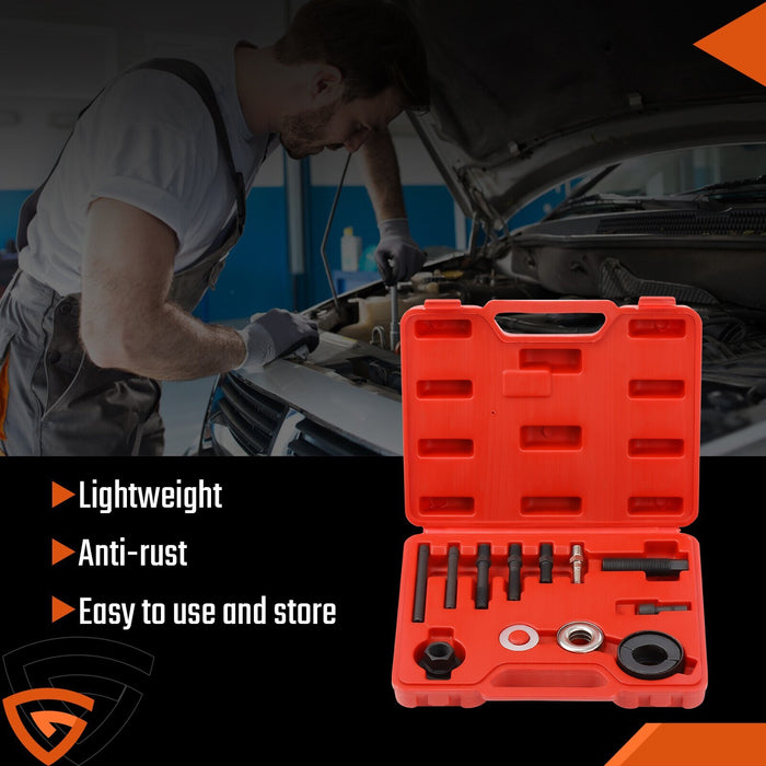 DURAFORCE 13Pcs Power Steering Pump Pulley Puller Remover & Alternator Installer Tool A