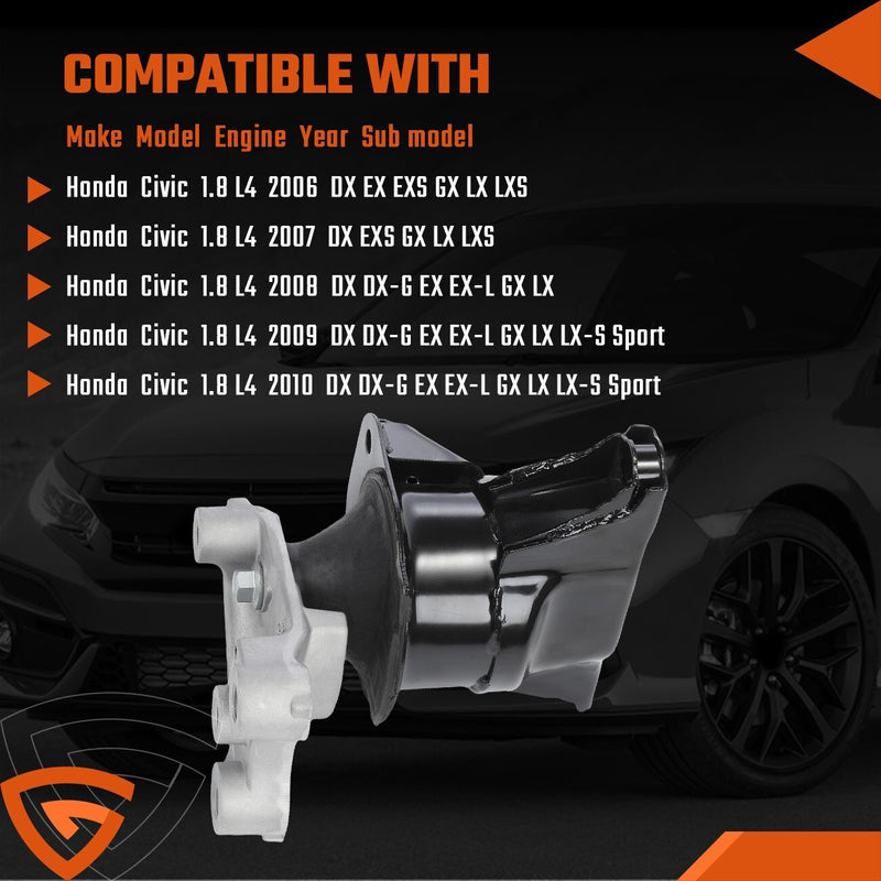 DURAFORCE For 2006-2010 Honda Civic 1.8L Right Engine Motor Mount Hydraulic A4530 9280 /