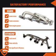 DURAFORCE Shorty Stainless Performance Exhaust Headers For Dodge Ram 1500 09-18 5.7L HEMI