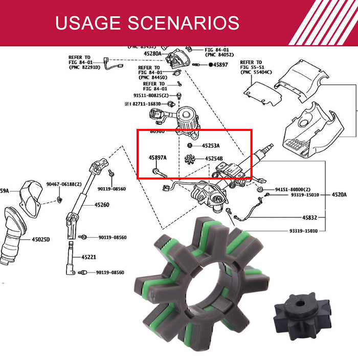 DURAFORCE Damper Electric Power Steering Motor Shaft #45254-28040 For Toyota Lexus 2013-21