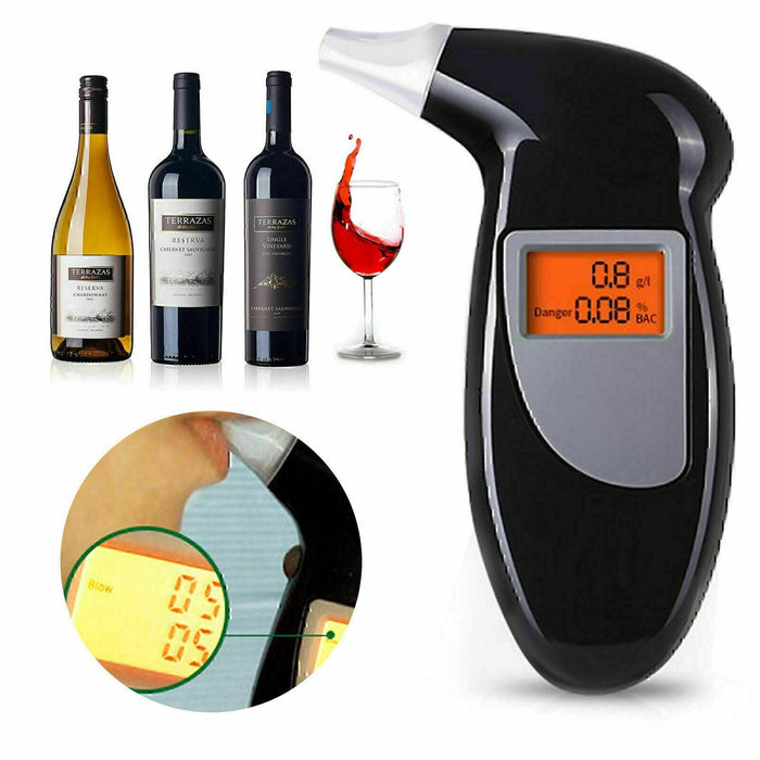 DURAFORCE Digital LCD Police Breath Breathalyzer Test Alcohol Tester Analyzer DetectorTool