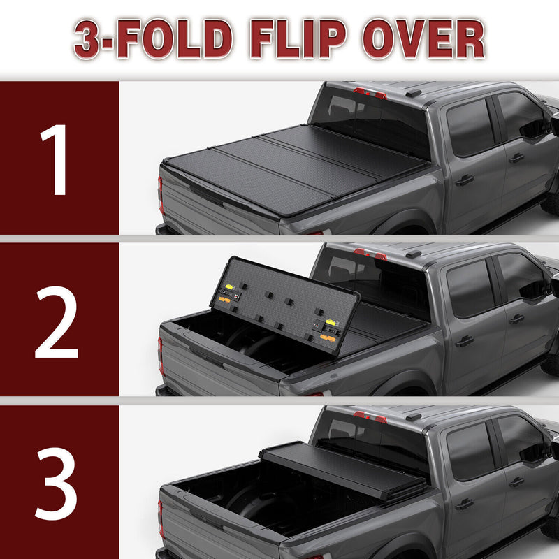 DURAFORCE Hard Tonneau Cover 5FT 3-Fold For 2016-23 Toyota Tacoma Truck Bed 60.5inch Sal