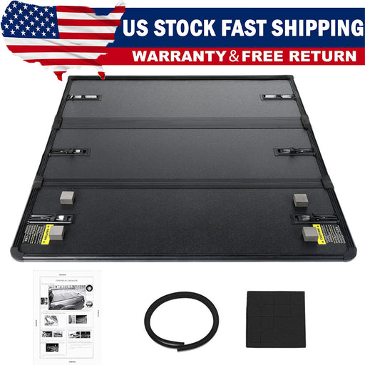 DURAFORCE 5.5FT Tonneau Cover Hard Tri-Fold For 2015-2024 Ford F150 Truck Bed Waterproof /